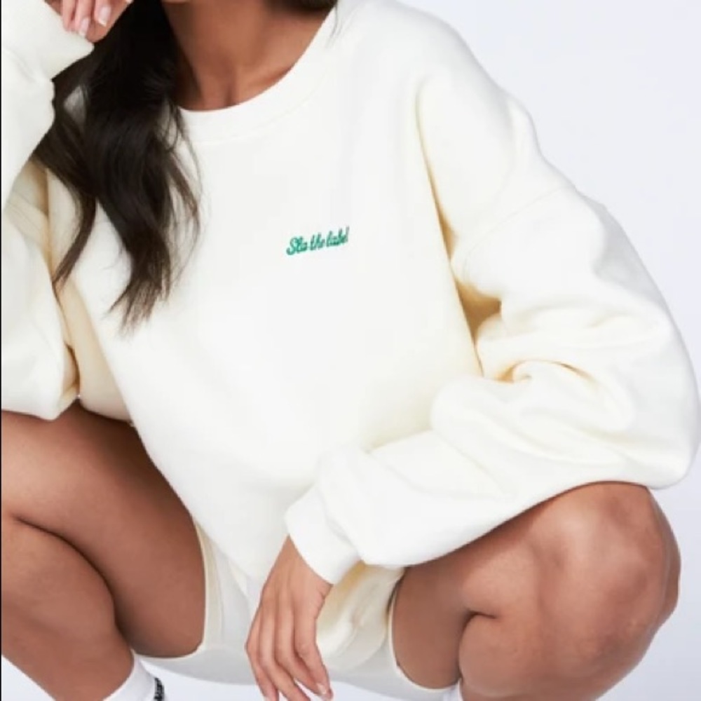 Cream embroidered sweatshirt